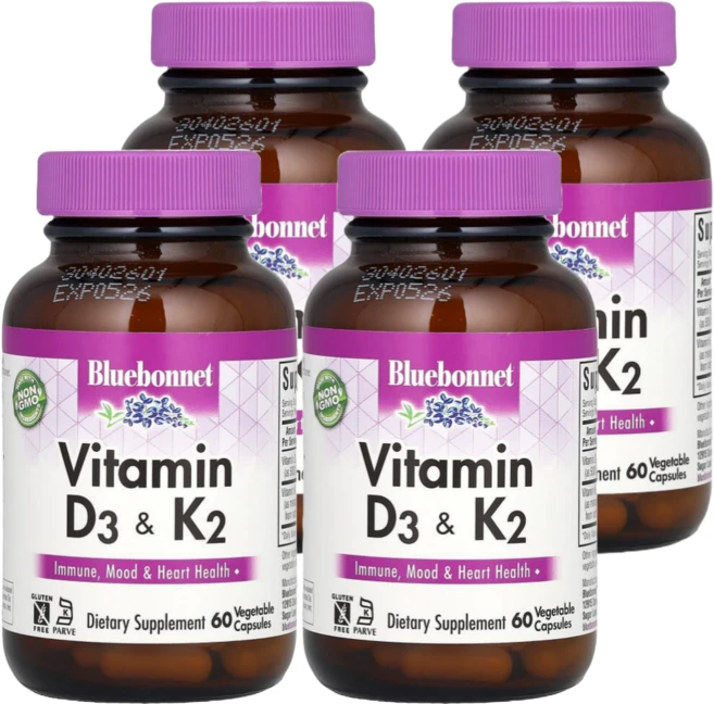 블루보넷 뉴트리션 비타민D3 및 K2 베지 캡슐 60정, 4개 - 쿠팡