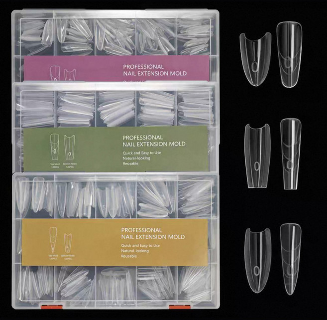 [오늘출발] Nryan 엔리안 더블샌드위치 네일연장 네일팁 인조손톱 폼팁, 1개, 코핀팁240PCS