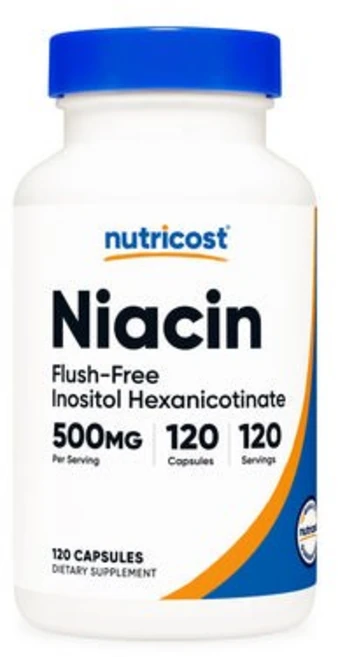 뉴트리코스트 니아신 이노시톨 헥사니코티산염 500mg 120캡슐 3병, 120정, 3개 - 쿠팡