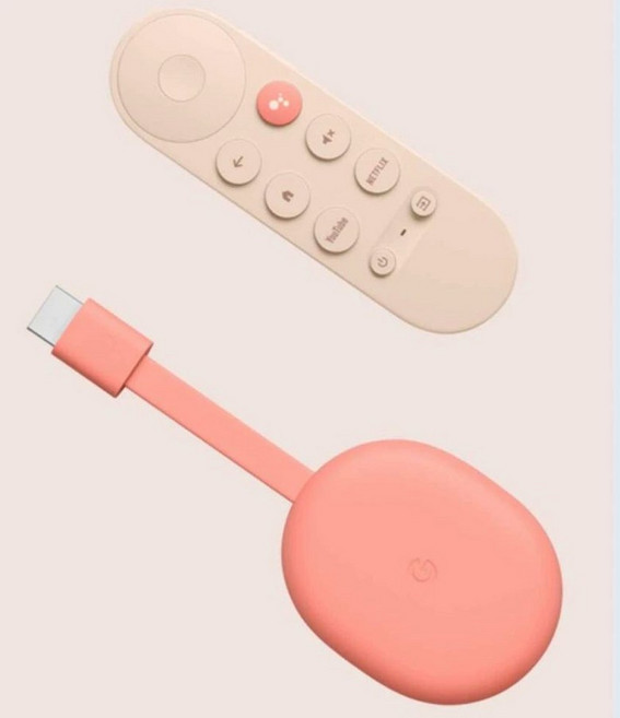 구글 크롬캐스트 4K 화이트 4세대, 1개, 4K 핑크, 기본 색상
