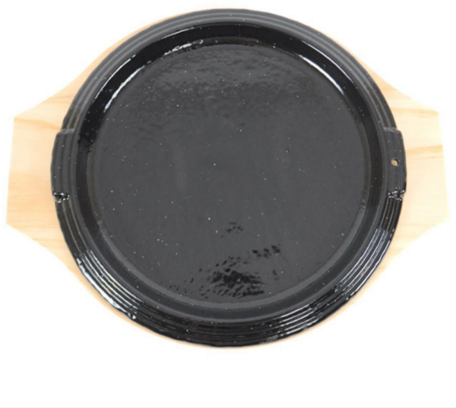 맥반석 코팅 원형 스테이크판 화영 원형 줄함박 5호, 1개