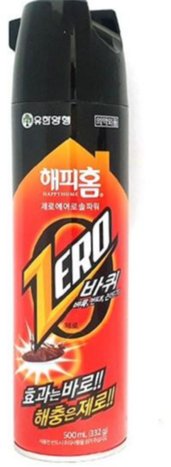 유한양행 해피홈 제로 에어로솔 파워 살충제 바퀴용, 500ml, 8개