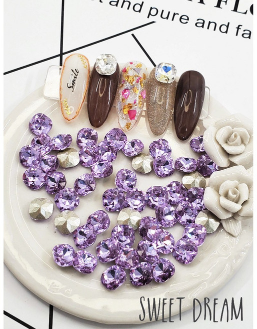 水晶指甲大方鑽 美甲堆鑽, 1個, 07紫羅蘭【10顆入】, 07紫羅蘭