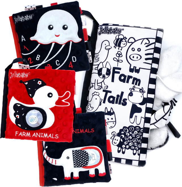 졸리베이비 초점책 신생아 아기 헝겊책, 4. 알파벳 숫자 초점책, 1개