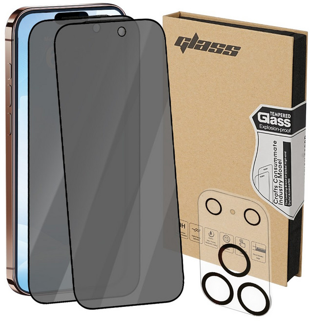 WOVTE 이지툴 고화질 지문방지 강화유리 액정보호필름 세트, 2개