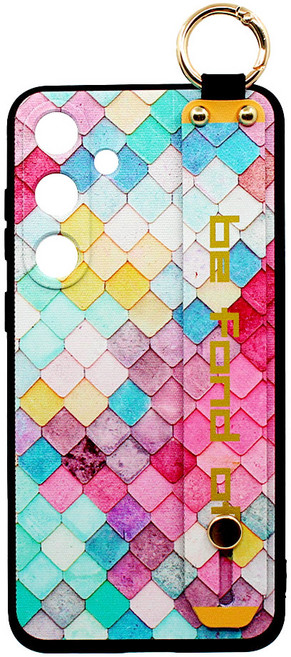 신서엔코 갤럭시 케이스 큐빅 패턴 핸드 스트랩 핸드폰케이스