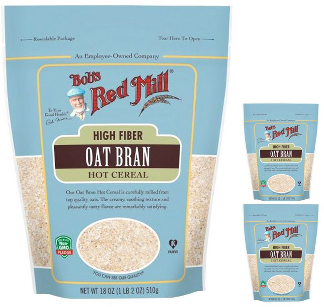 밥스레드밀 하이 파이버 오트 브랜 핫 시리얼, 510g, 3개