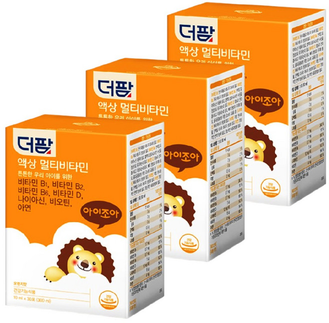 오렌지맛 더팜 액상 멀티비타민 30포 3박스 3개월분 어린이 키즈 유아 미네랄 영양제, 90ml, 1세트