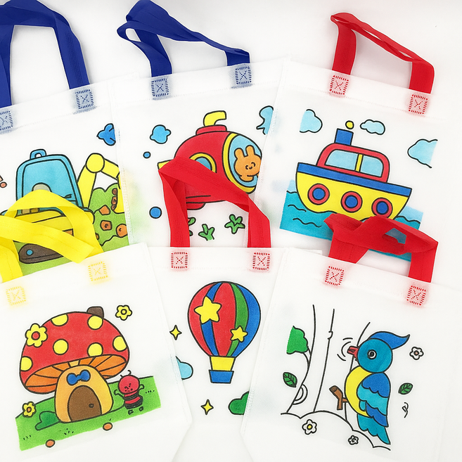 컬러링 도안 색칠 그리기 가방, 굴착기, 10장