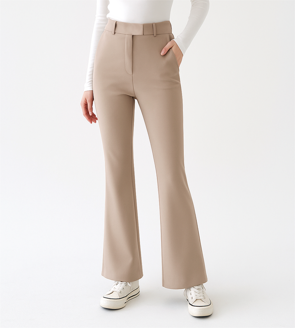 [김영주골프] 봄가을 뒷밴딩 부츠컷 슬랙스 여성 골프 바지 2기장 DPFLSL28