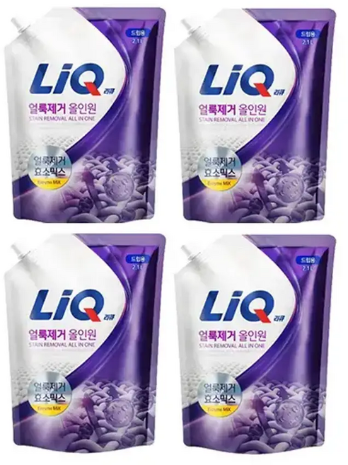 리큐 얼룩제거 올인원 드럼 리필 2.1L 4개
