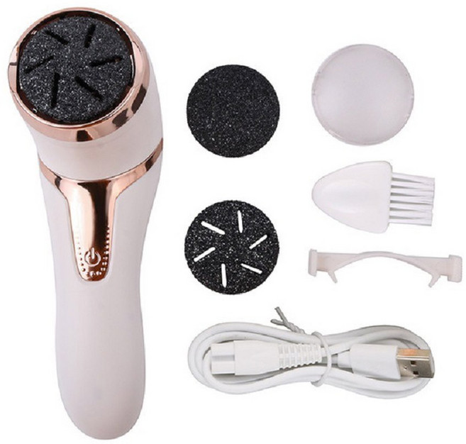 풋파일 굳은살 각질 멀티케어 전동 네일 발각질제거 뒤꿈치, 화이트 베이직, 1개