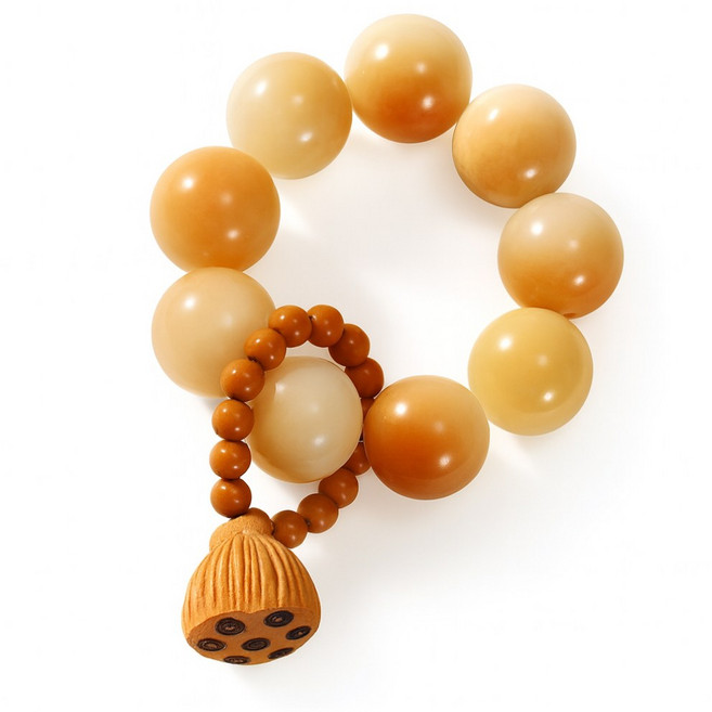 복망치 보리수 손가락 염주 단주 소원성취, 1개, 노랑 미니염주