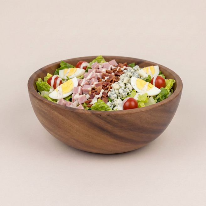 16.5cm 아카시아 우드 샐러드 볼 시리얼 그릭 요거트 포케 비빔밥 쌈채소 그릇 보울, 1개, 나무