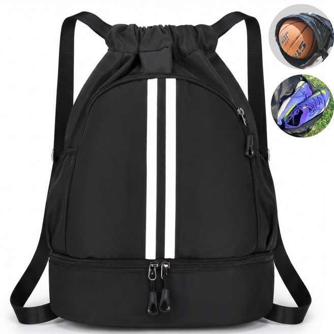 시유타임 축구공가방 볼백 농구공 스포츠 백팩 축구화, 블랙, 1개