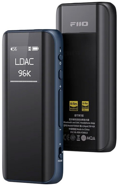 FiiO BTR15 수신기 DAC 고해상도 헤드폰 앰프 2* 출력, 2.BTR15 Blue