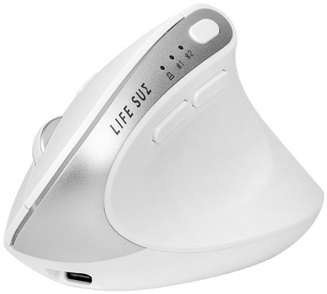 라이프썸 SL 버티컬 블루투스 마우스 (LFS-HA63) 3종 택1 인체공학 손목보호 멀티페어링, 화이트