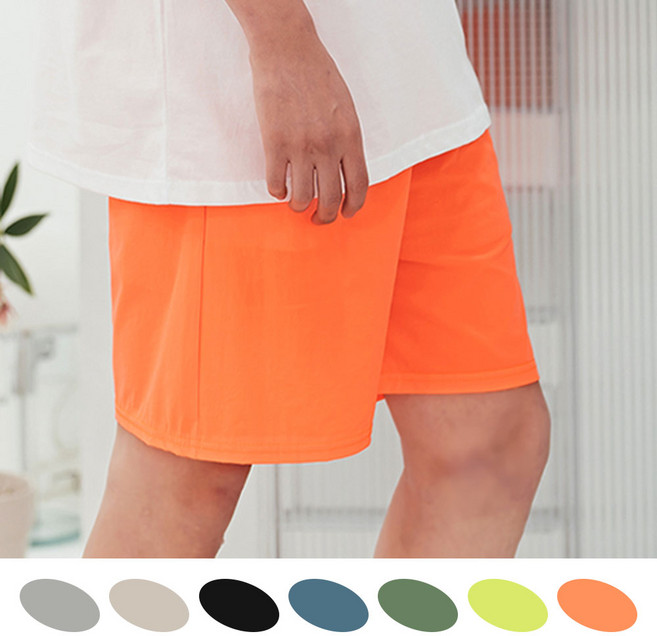 [오버나인] 남자 남성 아이스 쿨링 냉장고바지 스판 밴딩 숏 반바지
