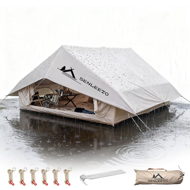 에어텐트 12 6.3 전용 레인 플라이 텐트 타프 방수커버 캠핑 쉘터 햇빛차단 암막 비가림 경량형, 베이지