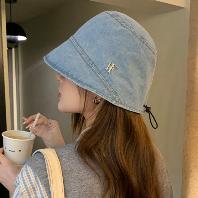 남녀공용 빈티지 데님 숏챙 버킷햇 사이즈 조절 가능 데일리 벙거지 산책 모자