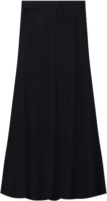 DFMEI 黑色高腰溫柔風氣質魚尾裙半身裙女春秋設計感獨特寬鬆荷葉邊長裙