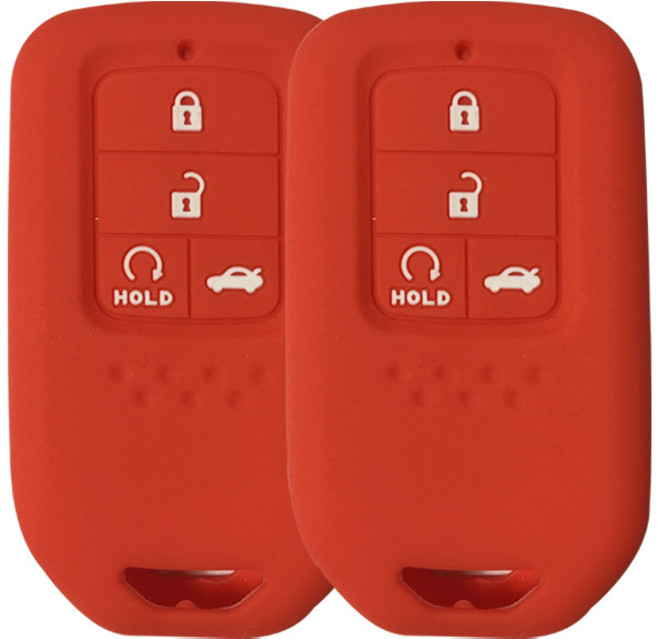 혼다 어코드 시빅 CRV 4버튼 (호환가능) 실리콘 스마트키케이스 1+1, 레드, 2개