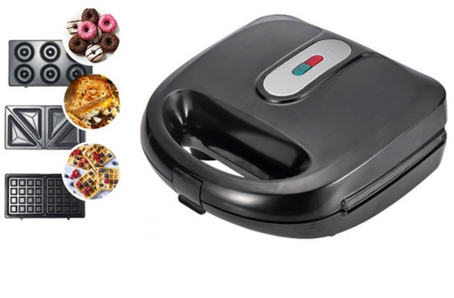 전기 와플 메이커 샌드위치 토스터 베이킹 스테이크 그릴 계란 케이크 오븐 프라이팬 주방용 EU 플매트 카펫 러그 6 in 1 750W, [01] 3 in 1, [01] 220V, [01] EU, 01 3 in 1_01 220V_01 EU