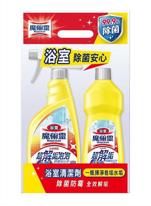 魔術靈 浴室檸檬 高密泡馬桶 500ml 企劃組 除霉漂潔, 1個, 『浴室』清潔劑--企劃組
