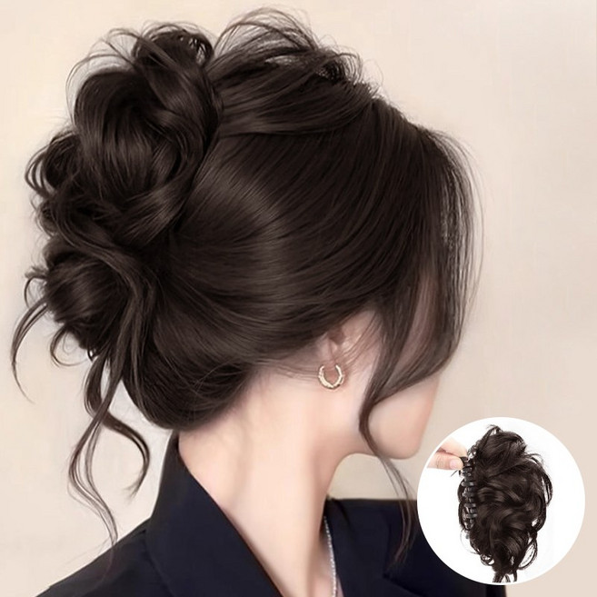 패션파트너 풍성한 똥머리 부분 가발 머리 집게핀 헤어피스 3color