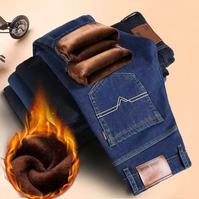 유니픽 남성 가을겨울 기모 청바지 클래식 슬림핏 보온 편안함WQ