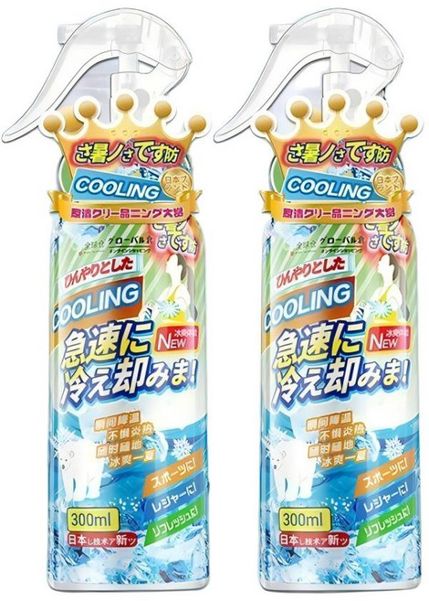 日本涼感噴霧 舒涼制汗噴霧 體用噴霧 急凍降溫噴霧, 2個, 300g