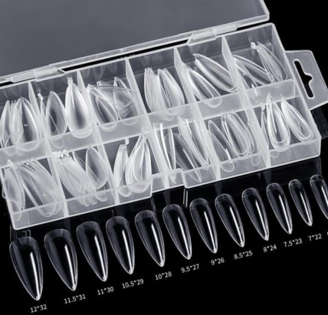 말캉팁 120pcs 폴리 젤 네일 연장 팁 코핀 인조 손톱폴리젤 폴리젤연장 네일은재료빨 말랑이팁 수제네일팁 손톱연장 셀프젤네일 네일아트재료 네일연장 화사손톱 아몬드, 1세트