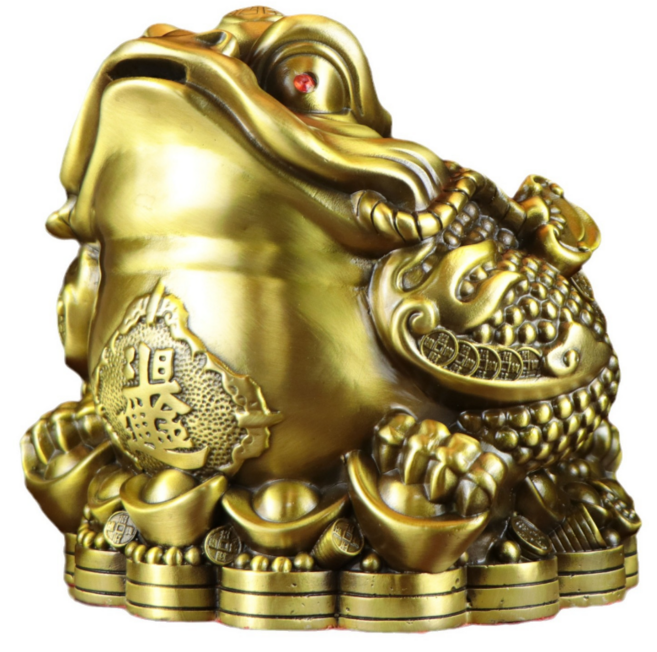 미츠키 황금 황동 두꺼비 재물 삼족 선물 돈벼락 풍수, 황동 고급 두꺼비