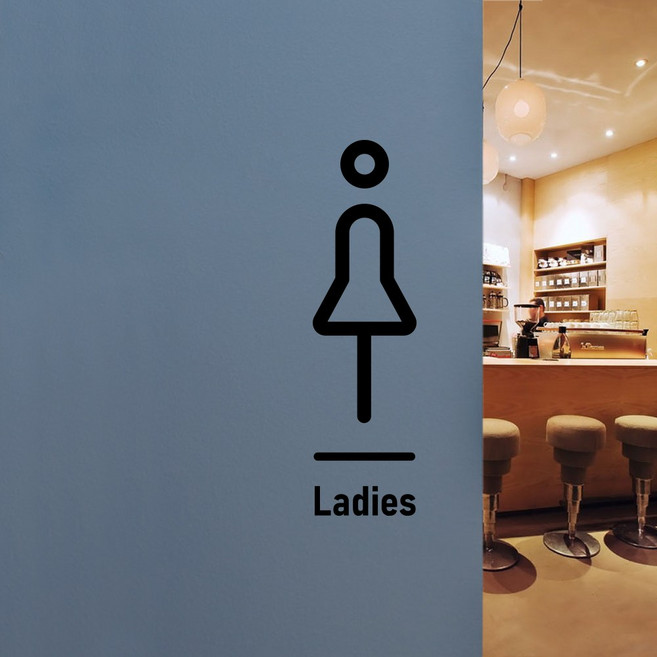 루리앤메리 화장실 픽토그램 도어사인 스티커 매장 카페 인테리어스티커, A-2, B 흰색