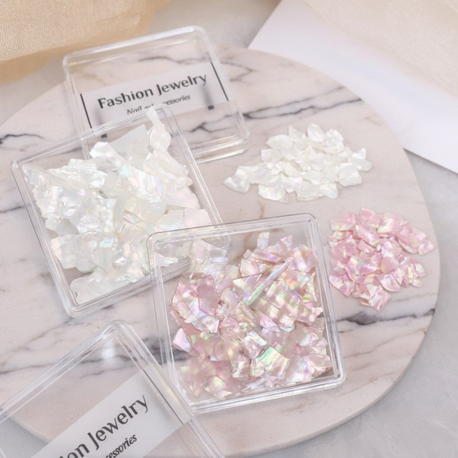 키라데이 자개 글로우 네일파츠 2종 세트, 1개, 글로우로즈