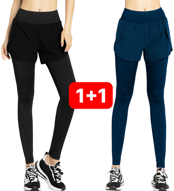 민트스쿨 팬츠 레이어드 포켓 레깅스 하이웨스트 바지 일체형 요가 필라테스 9부 반바지 레깅스