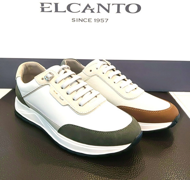 엘칸토 ELCANTO 초경량 데일리슈즈 남성밴딩끈스니커즈 4CM lcms02u439 브라운 카키
