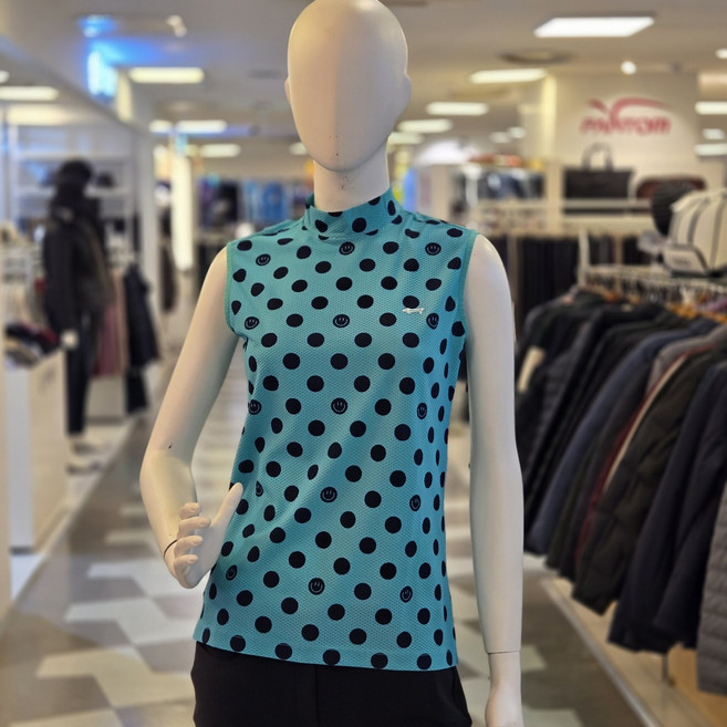 루이까스텔 여성 여름 골프 빅도트 컬러플 터틀넥 민소매 티셔츠 7LDTS458 루이 777