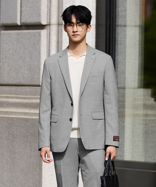 [STCO] 남성 포르투칼 PAULO 울 스트레치 컴포트 수트 세트 슬림핏 그레이