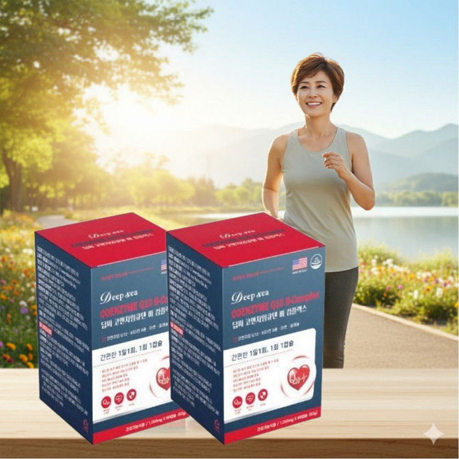 미국프리미엄 코엔자임Q10+비타민B 2개월분X2개 특허캡슐 노년층 혈압감소 활력에너지충전, 60정, 2개