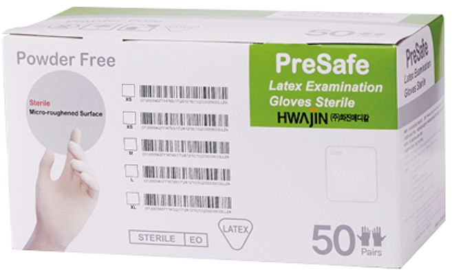 Presafe 멸균 라텍스 글러브 장갑 50조(100매), 1개, S, 아이보리