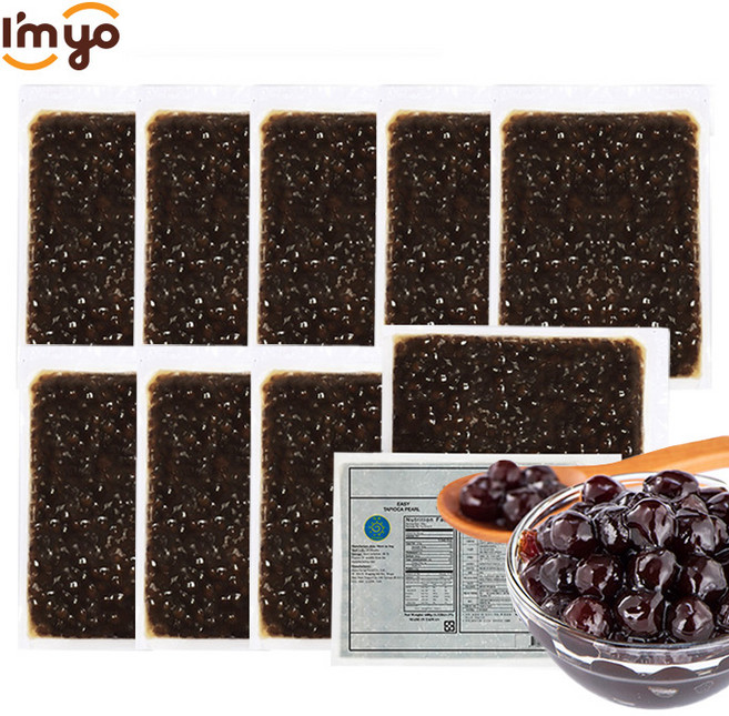 [묶음판매] 아임요 냉동 이지 타피오카펄 블랙펄 버블티재료 즉석벌 버블티 밀크티 공차펄, 600g, 1개입, 10개