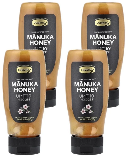 콤비타 마누카 허니 UMF 10+ MGO 263+ Comvita Manuka Honey UMF™ 10+ MGO 263+ 355g, 4개 - 쿠팡