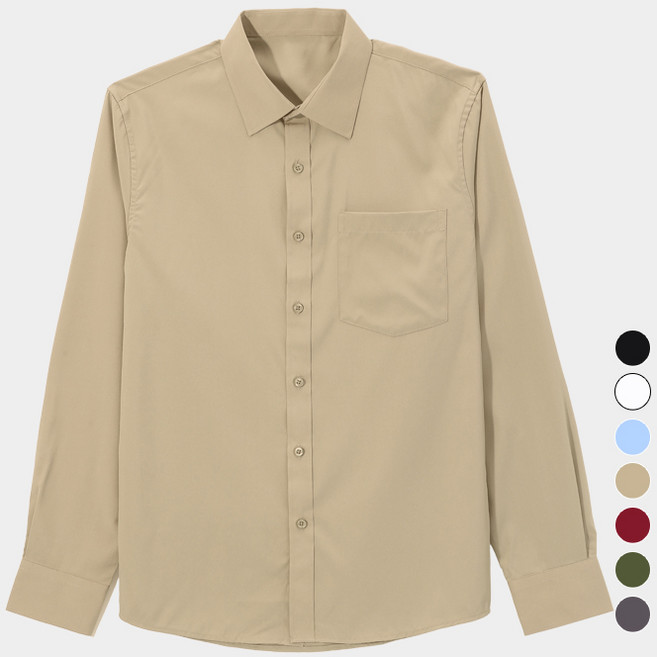 텐클로 빅사이즈( 상의90-130까지) 남녀공용 오버핏 긴팔 링클프리 남방 TC-409