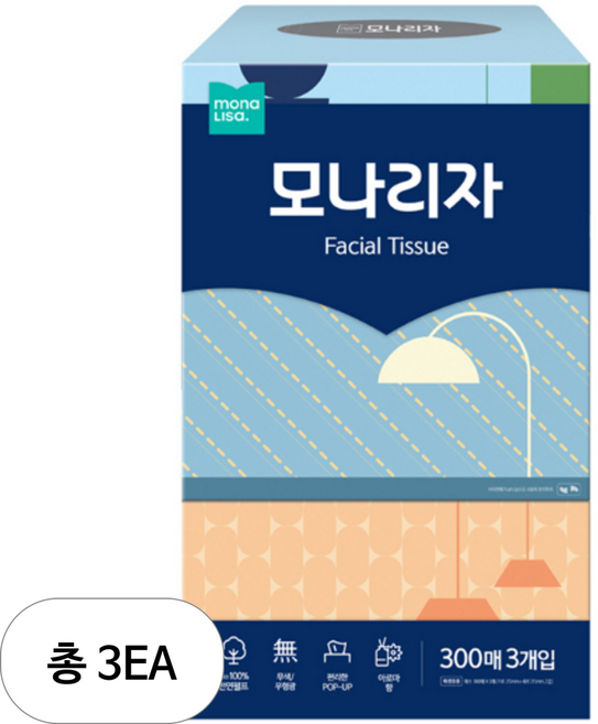 모나리자 벨라지오 각티슈 300매, 3개입, 3개