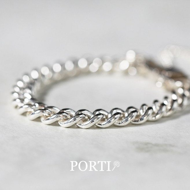 [뽀르띠] 92.5% 실버 터프 베이비 미아방지 팔찌, 각인 안함, 도금 안함, 1개