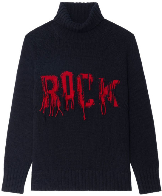 쟈딕앤볼테르 터틀 넥 프린지 디테일 스웨터