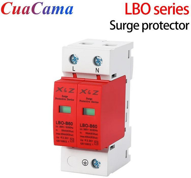 AC SPD 서지 보호기 저전압 분배 가정용 피뢰기 번개 보호 장치 2P 20KA ~ 40KA 스위치 모듈 1PCS, 03 10-20KA(Orange), 01 2P 385V AC, 1개