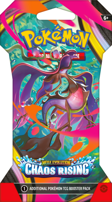 포켓몬 카드 게임 TCG 메가 드래캄 ME04 카오스 라이징 슬리브 부스터 1팩 영문판, 1개