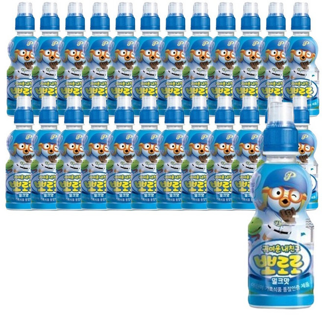 뽀로로 밀크 음료수 235ml 페트 24개